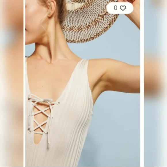 NEW TAVIK/REVOLVE Roan Slinky Ribbed One-Piece Swimsuit IN tapioca XS - Picture 4 of 16